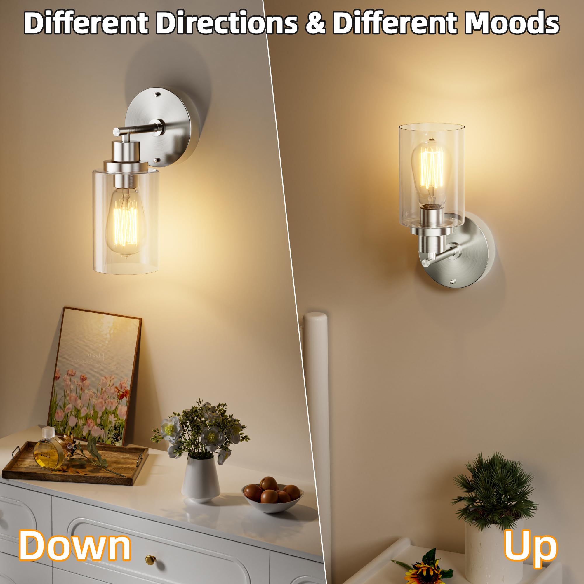 GORDNWE clear glass shade wall lamp adding a premium touch to bathrooms