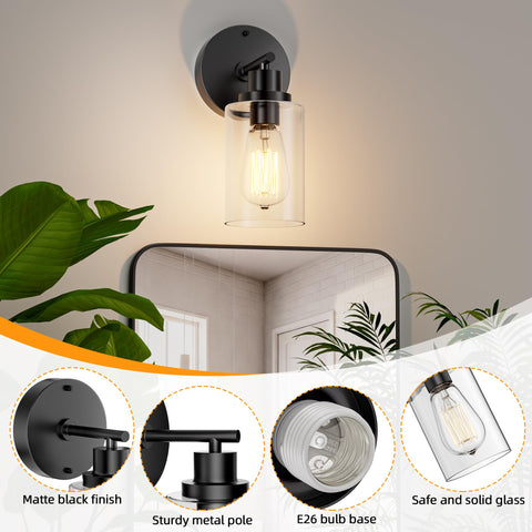 GORDNWE matte black wall lamp mount for modern interiors