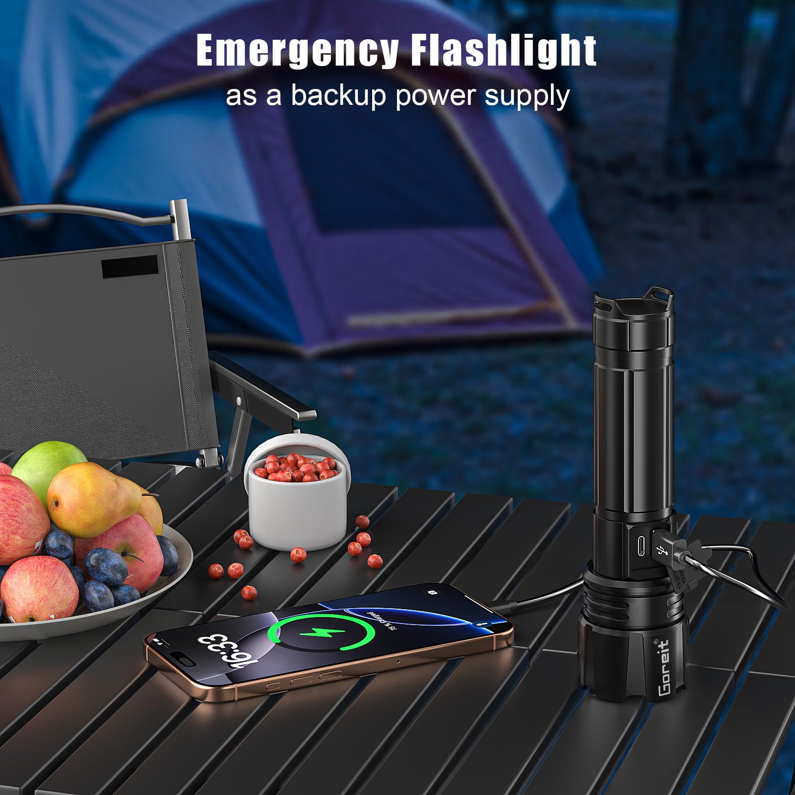 Goreit G1476 holster clip provides quick access during hikes and tasks.