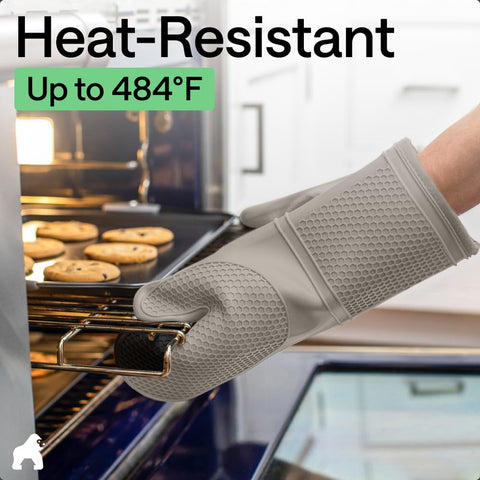 GORILLA GRIP Almond mitt provides heat protection up to 484 degrees for grilling and baking.