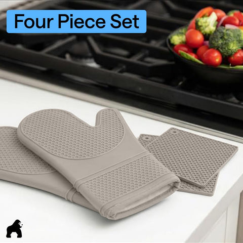 Gorilla Grip almond set shown with durable, heat-resistant kitchen tools