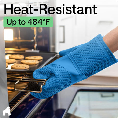 GORILLA GRIP Aqua oven mitt cotton lining for comfort