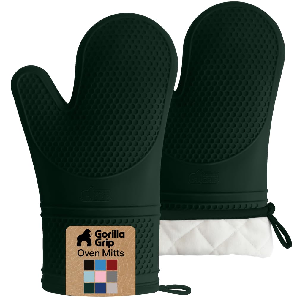 GORILLA GRIP silicone oven mitt with honeycomb grip for secure handling