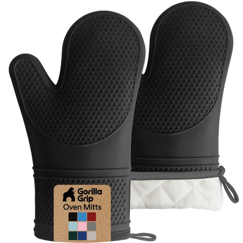 Gorilla Grip BPA-free silicone oven mitts with secure grip for safe handling