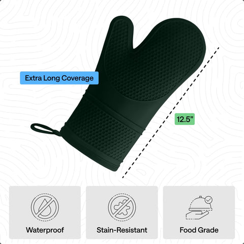 GORILLA GRIP food-grade silicone oven mitt safe for direct contact with ingredients