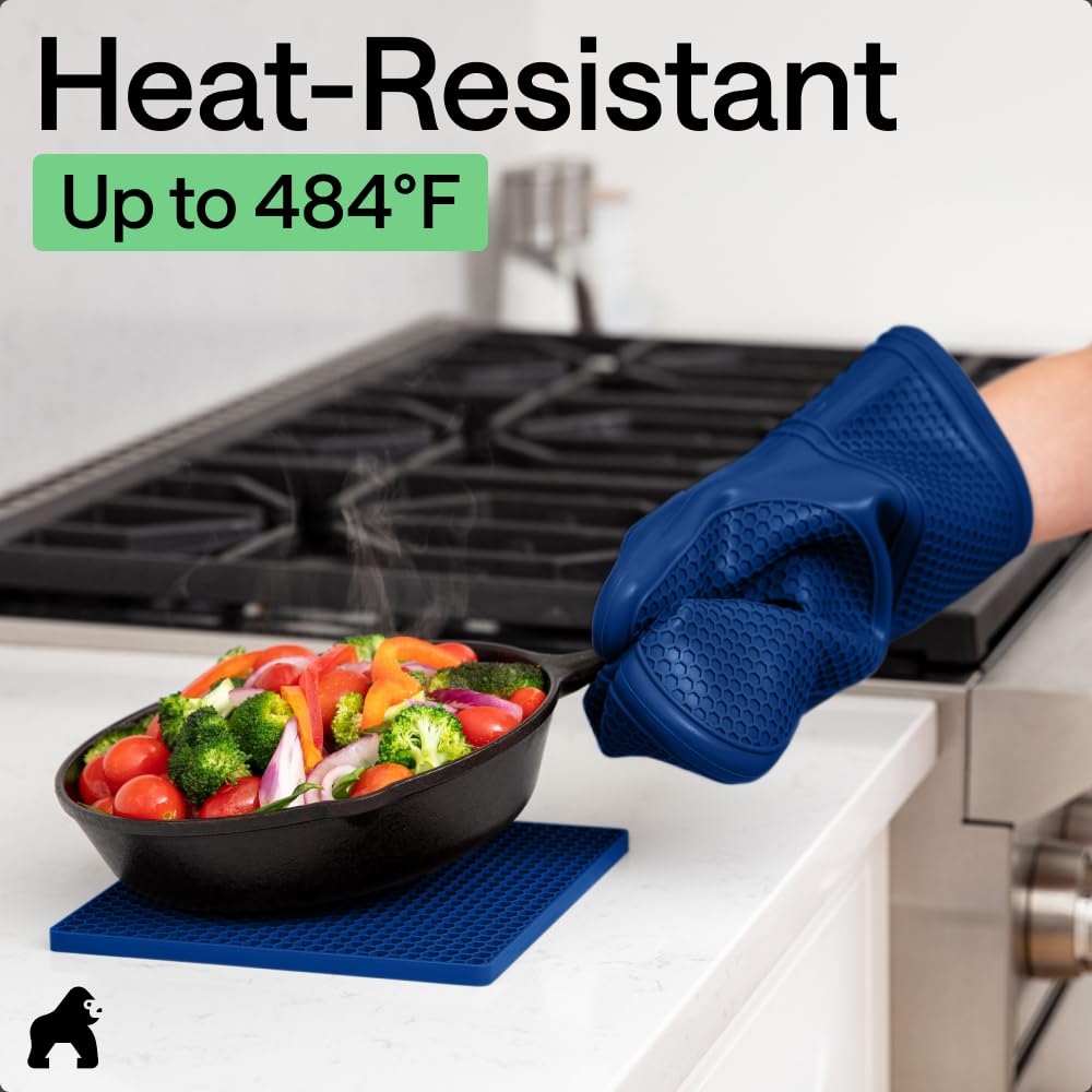 Gorilla Grip mitts resist up to 484°F for oven and grill use