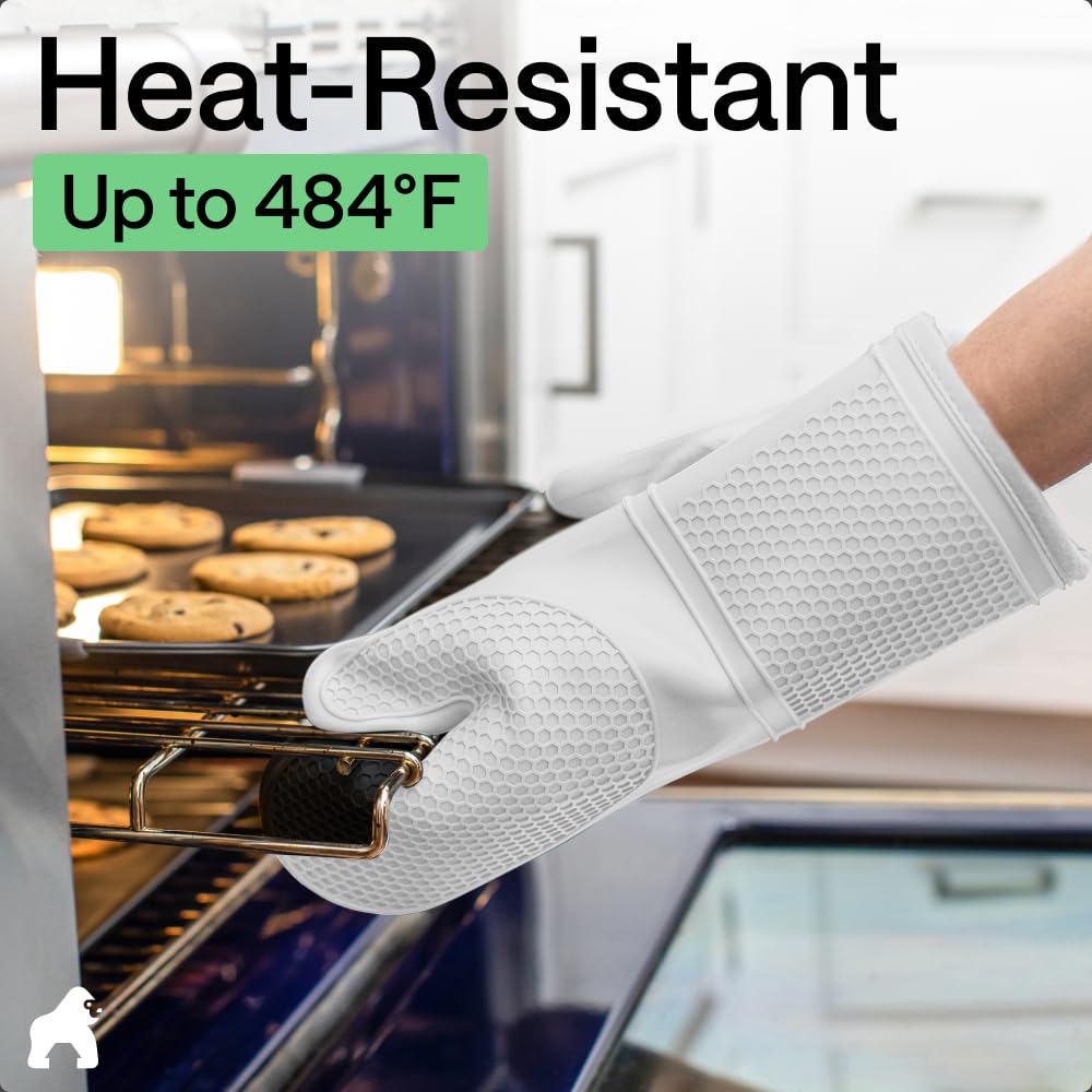 Gorilla Grip mitts resist heat up to 484°F for grilling.