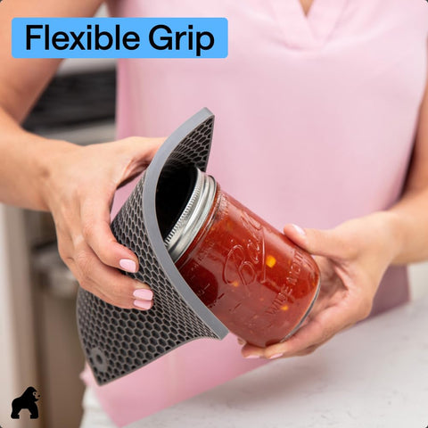 GORILLA GRIP heat resistance up to 484°F suitable for grilling and baking.