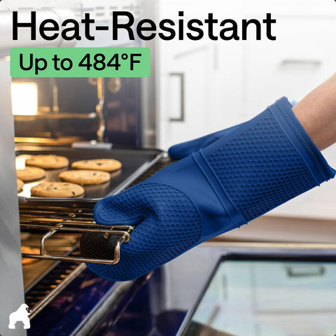 Gorilla Grip high-heat protection up to 484°F for grilling and oven use.