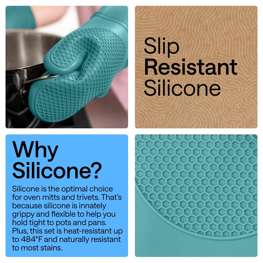 Gorilla Grip honeycomb texture improves grip while handling hot cookware