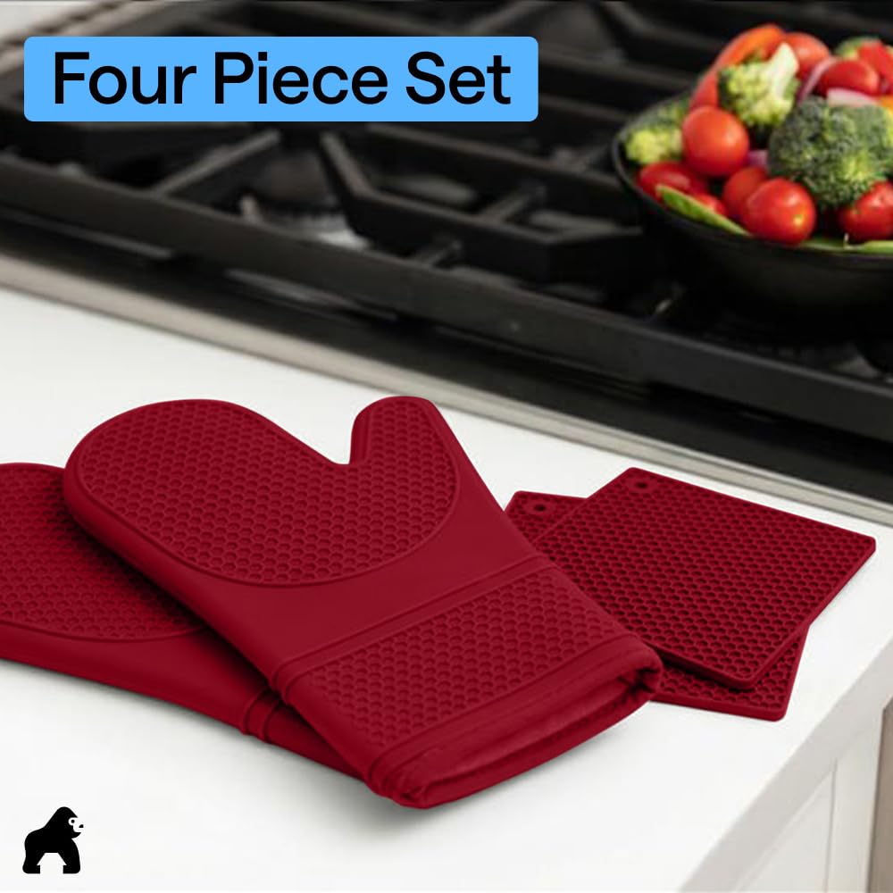 GORILLA GRIP red color adds stylish safety while cooking