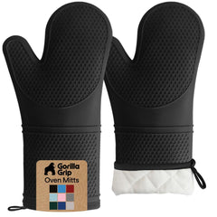 GORILLA GRIP oven mitt silicone with honeycomb texture for secure grip on hot pots