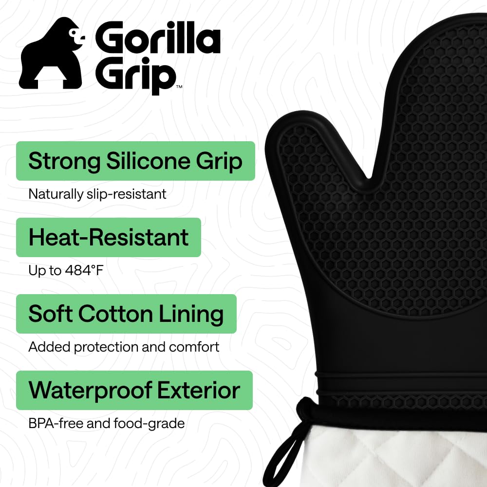 GORILLA GRIP oven mitts waterproof and stain resistant for easy cleaning
