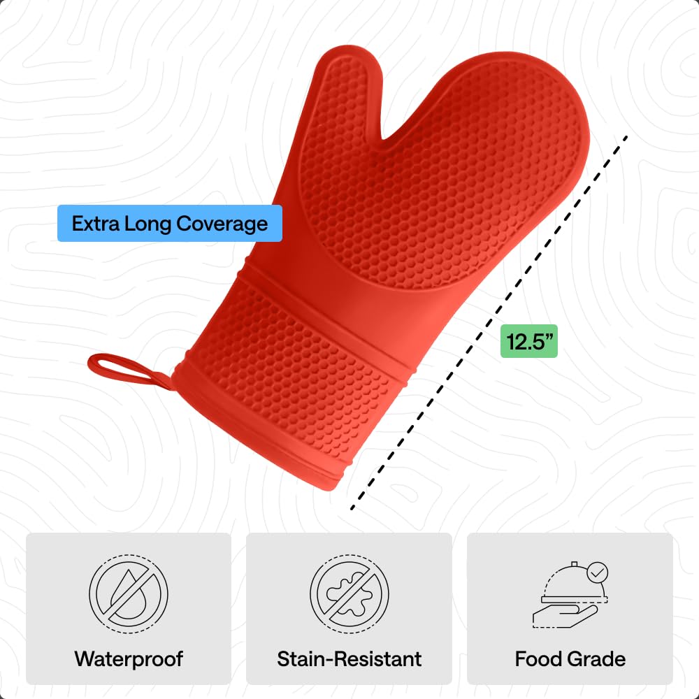 Food-grade silicone in GORILLA GRIP mitts safe for direct contact with food