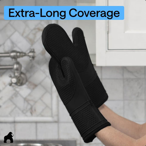 GORILLA GRIP oven mitt set of 2 in black for versatile kitchen handling