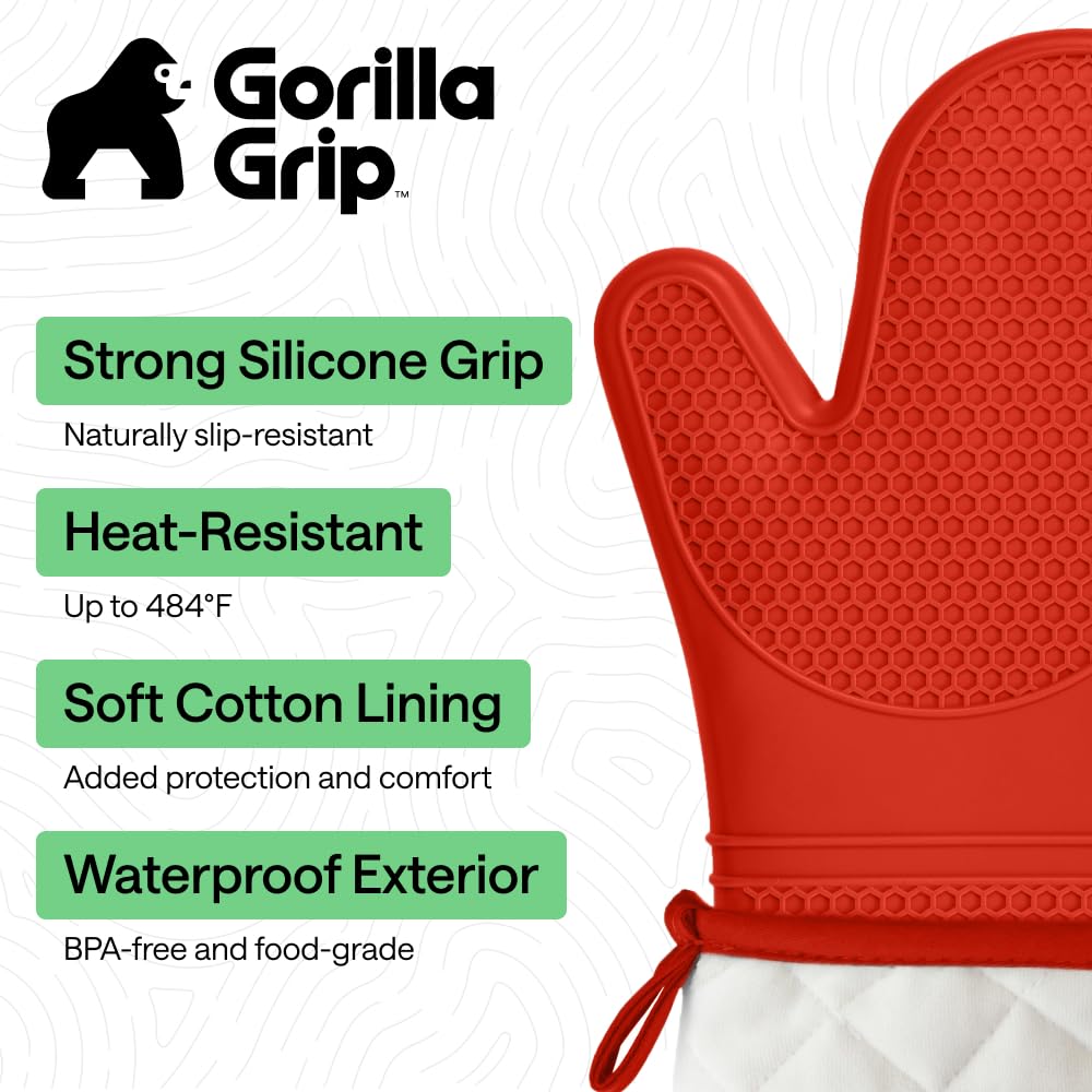 GORILLA GRIP mitts in waterproof design allow quick cleanup after spills