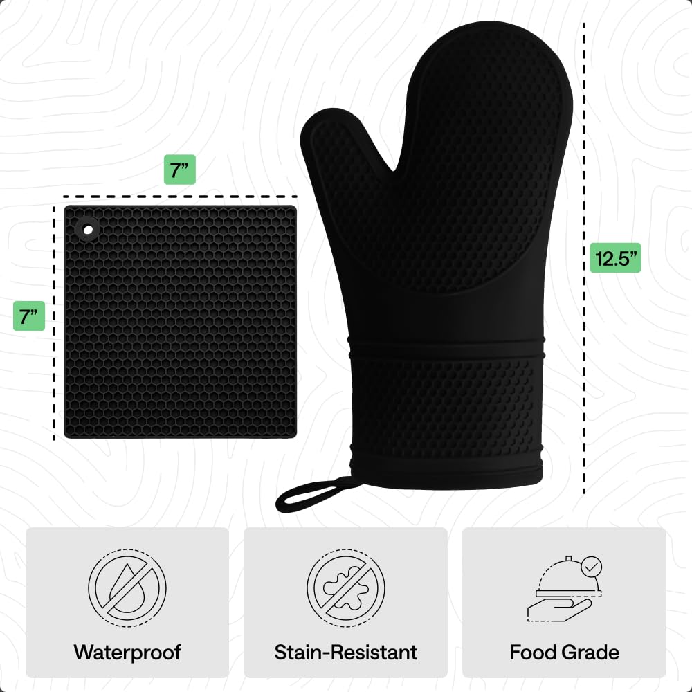Gorilla Grip set of 4 mitts and trivets for versatile cooking tasks.