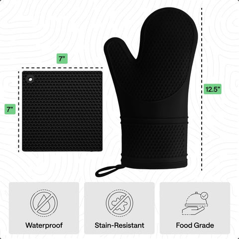 Gorilla Grip set of 4 mitts and trivets for versatile cooking tasks.
