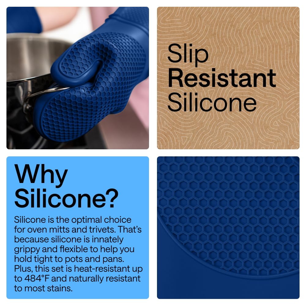 Gorilla Grip silicone trivets stay sturdy on countertops for hot cookware