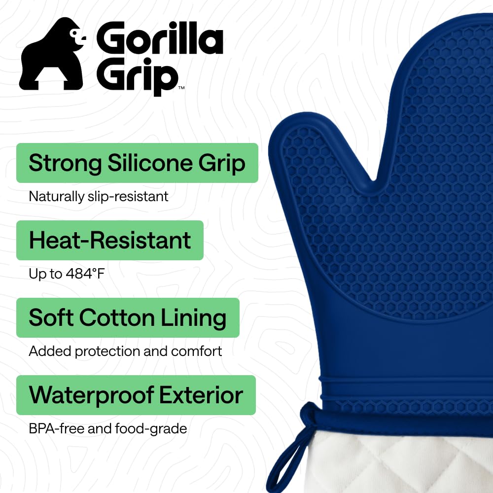 Gorilla Grip waterproof and stain resistant mitt keeps hands clean during cooking.