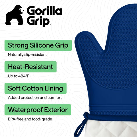 Gorilla Grip waterproof and stain resistant mitt keeps hands clean during cooking.