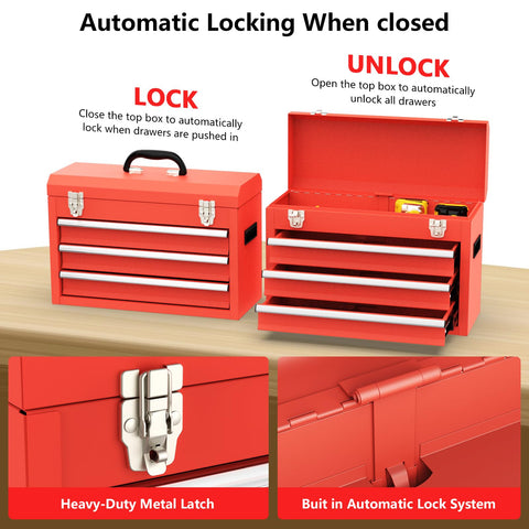 Gornoxblif tool box with locking lid for secure transport