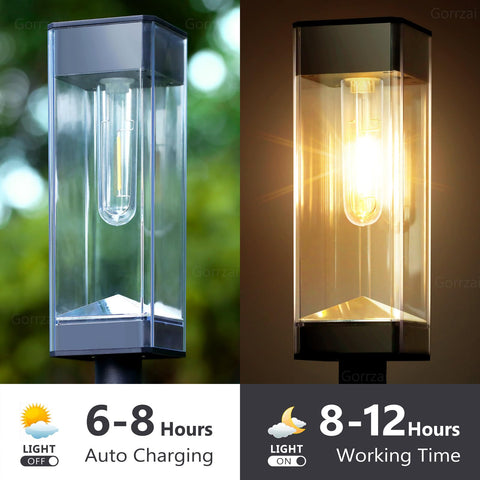 Gorrzai pathway light emits warm glow for inviting nighttime ambiance.