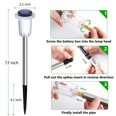 Gorrzai stainless-steel stake provides durable outdoor installation.