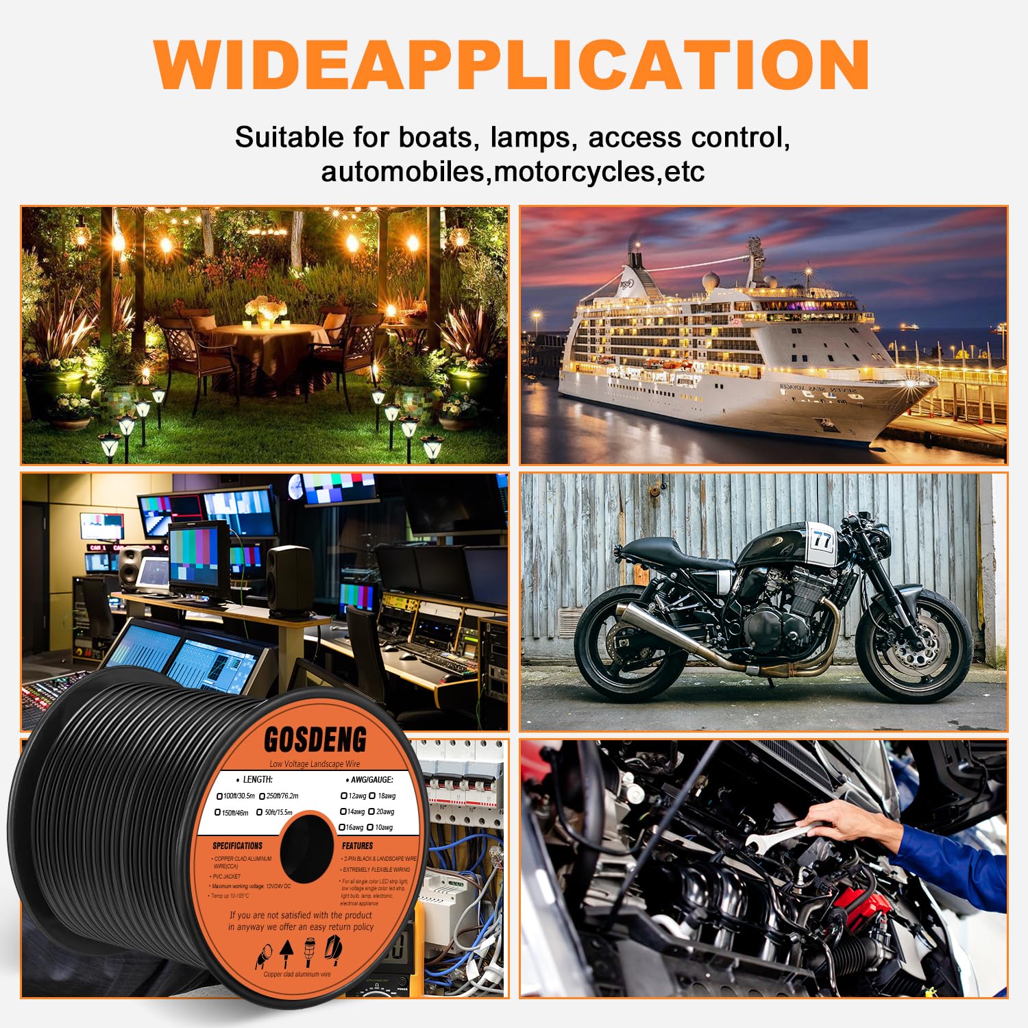 GOSDENG direct burial wire simplifies outdoor landscaping projects.