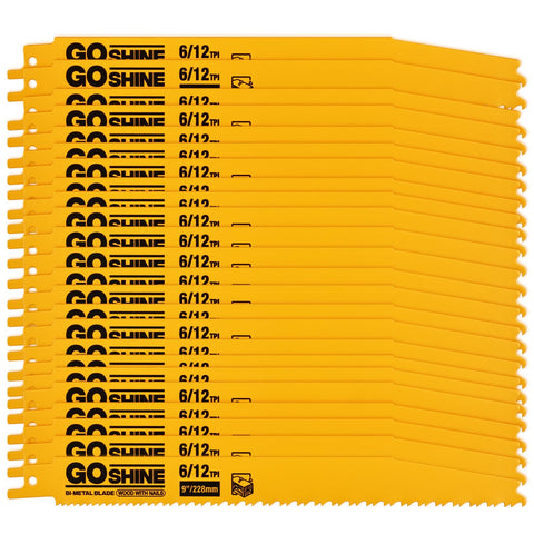 GOSHINE 25-pack 9-inch blades for versatile wood cutting and demolition