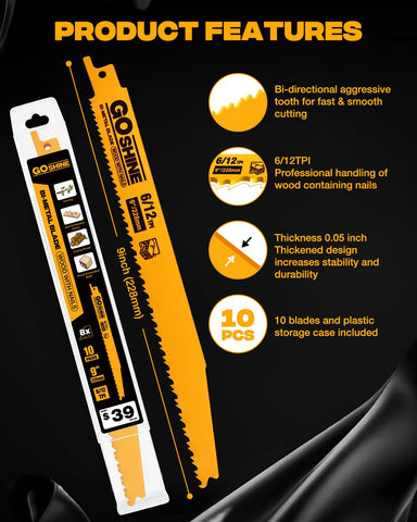 Goshine bi-metal heat-treated blade offers durable cutting performance