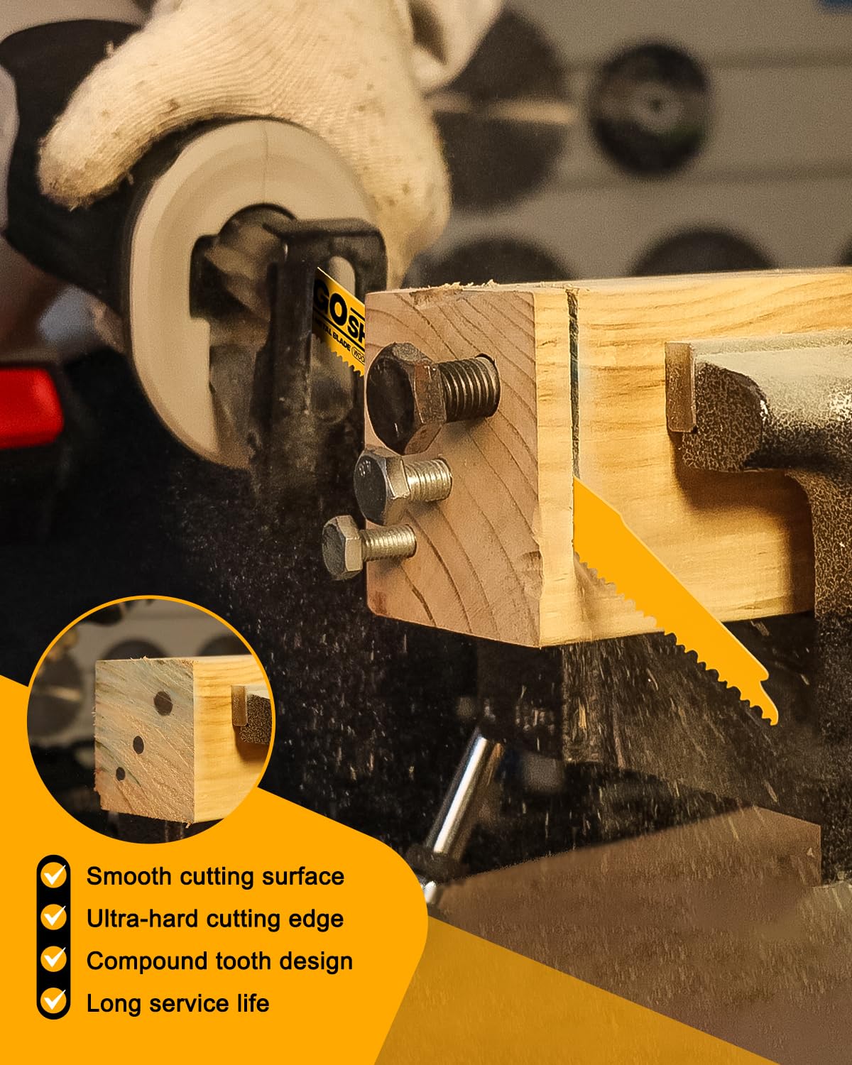 Goshine blades ideal for outdoor cuts and pruning tasks