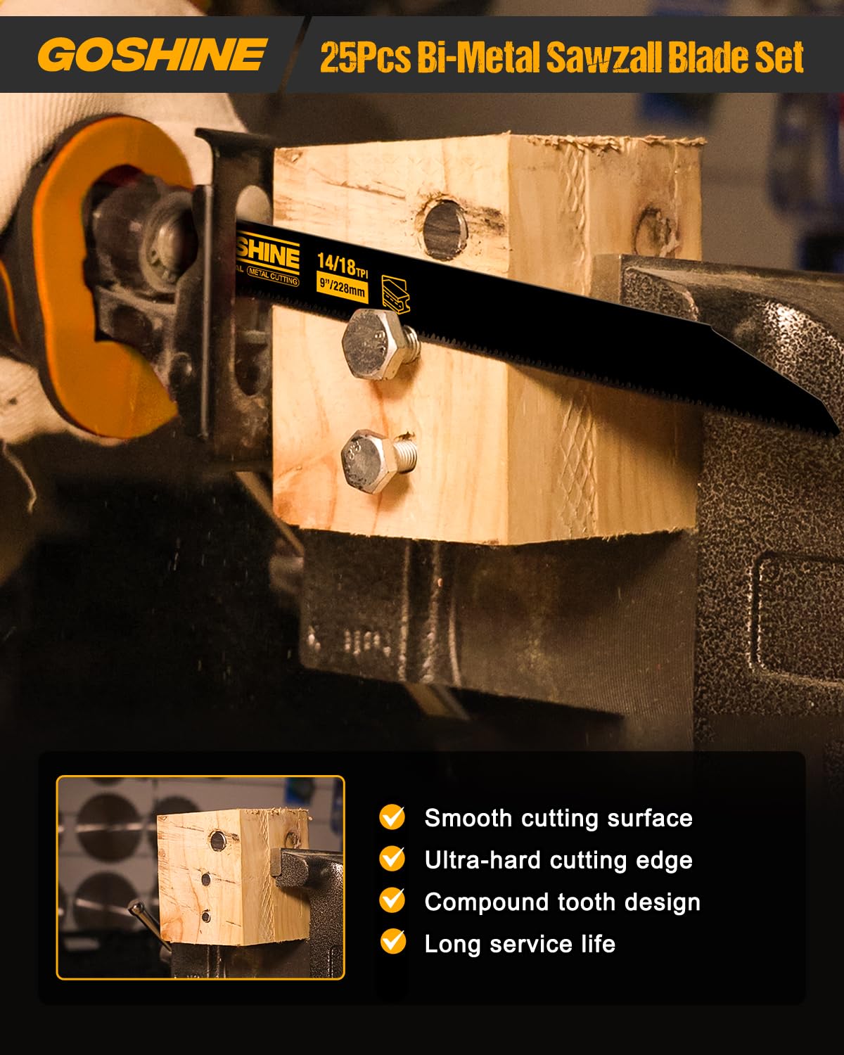 GOSHINE pro-grade blades for DIY and professional metal cutting.