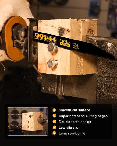 GOSHINE safety reminder with PPE for safe metal cutting.