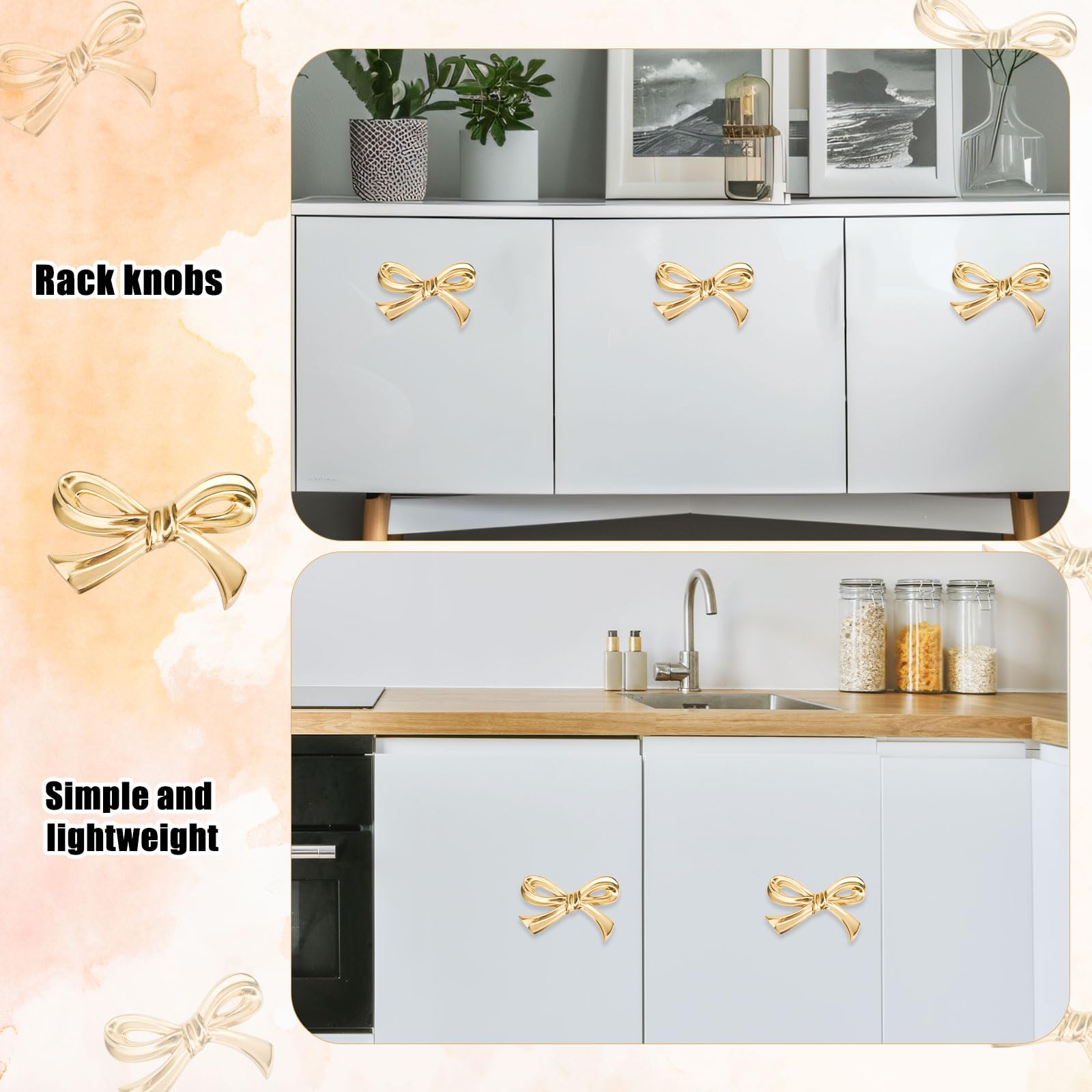 Gosknor gold bow drawer knob offers smooth operation and classic style
