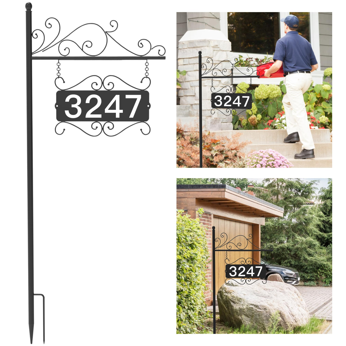 GOSUNWEY metal address plaque for outside improves curb visibility.