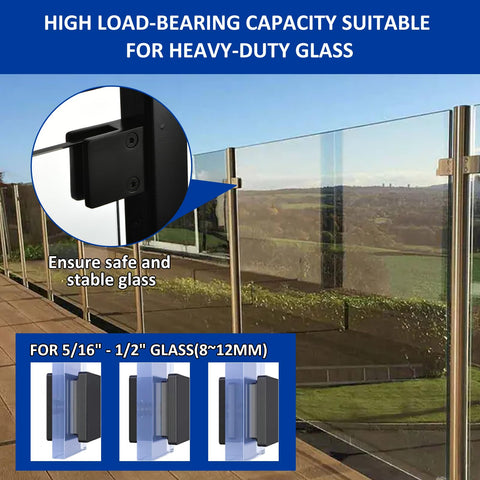 GOSURE stainless steel square glass clip provides durable support.