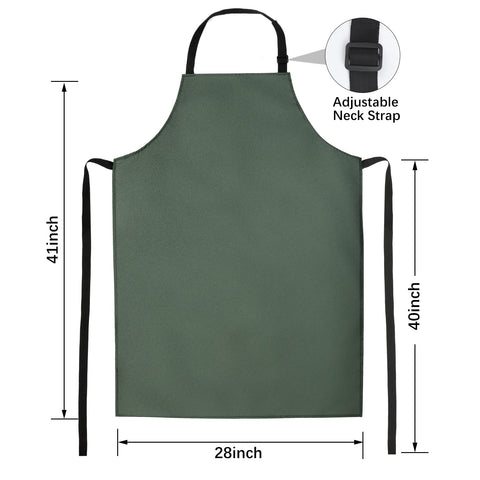 Gotega 40-inch bib apron with adjustable neck strap modeled for comfort.