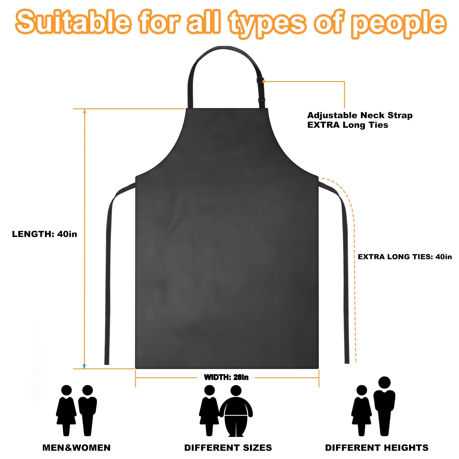 Gotega adjustable-neck strap apron shown for comfortable height