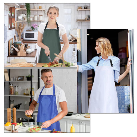 Gotega full-coverage apron protecting outfits during messy home and lab chores