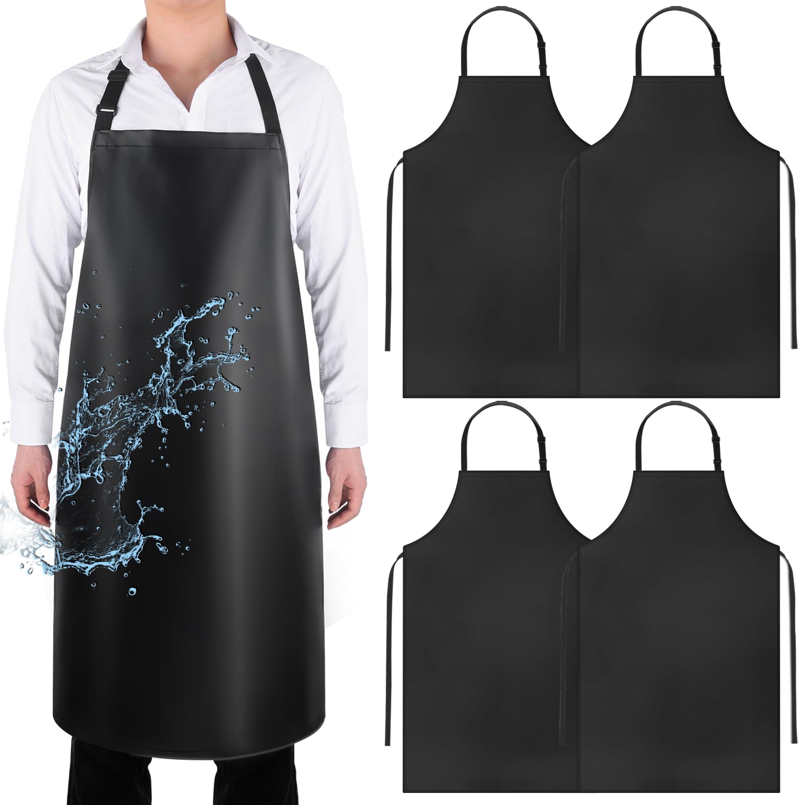 Gotega four-pack waterproof aprons – front view for heavy-duty kitchen protection.