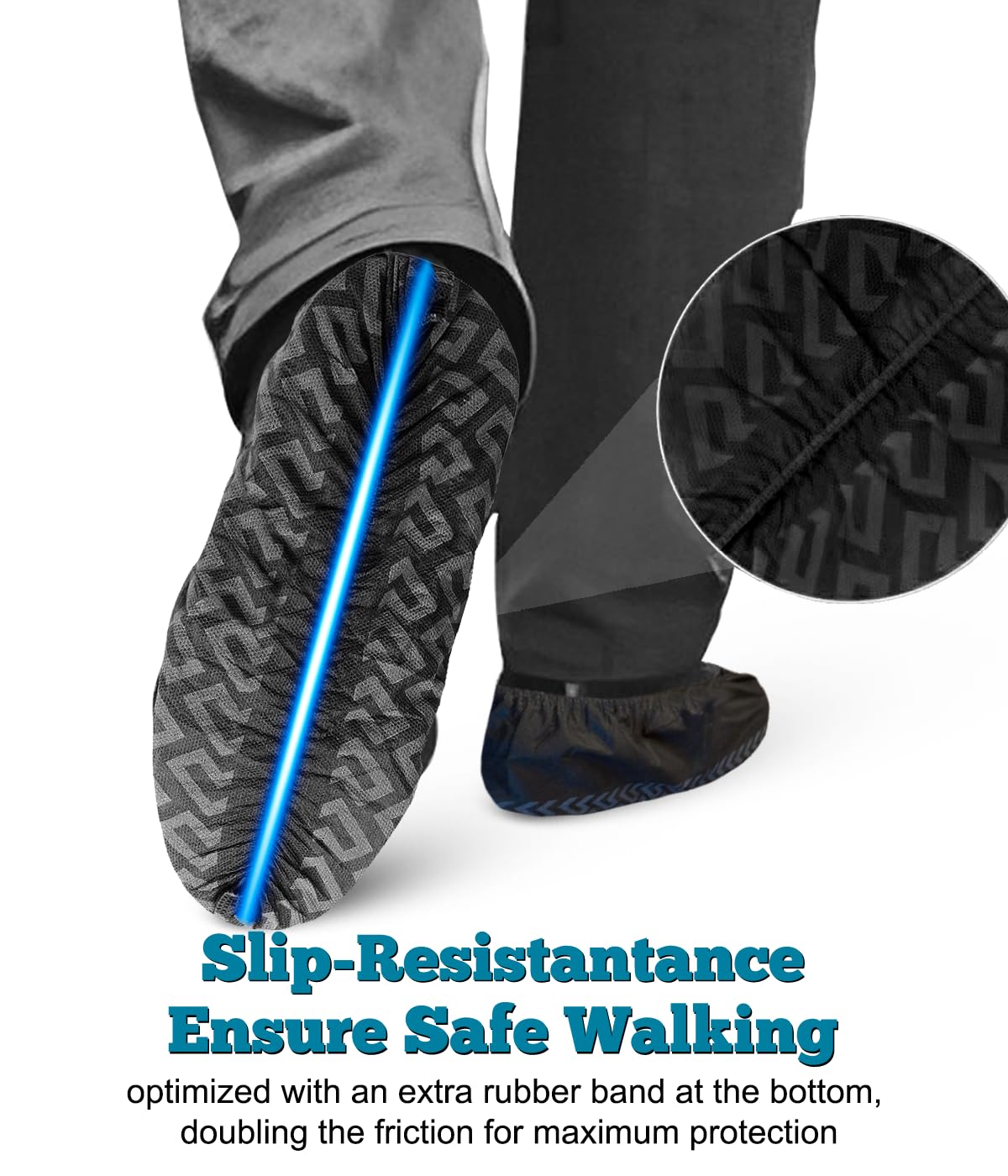 GOTMAR X-Large shoe cover worn over sneakers for indoor protection.