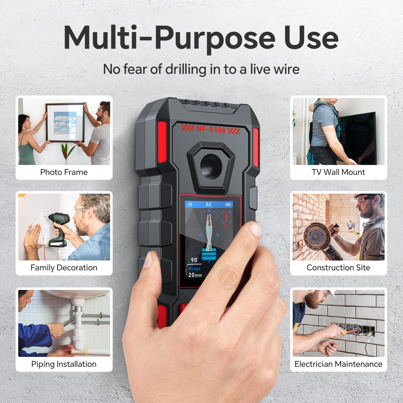 GOTMEET stud finder rugged housing withstands daily DIY use.