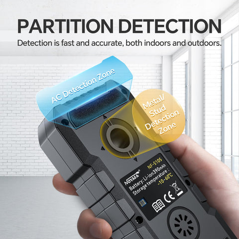 GOTMEET stud finder marks edges and centers for safe installations.