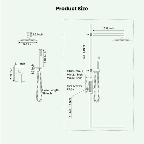 Gotonovo 14-inch shower arm supports optimal spray alignment