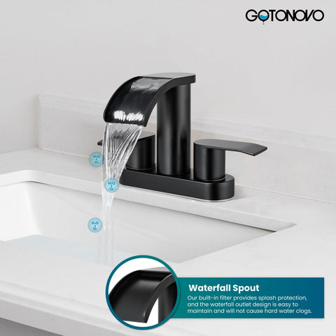 gotonovo 4-inch centerset bathroom faucet fits 2 or 3-hole sinks.