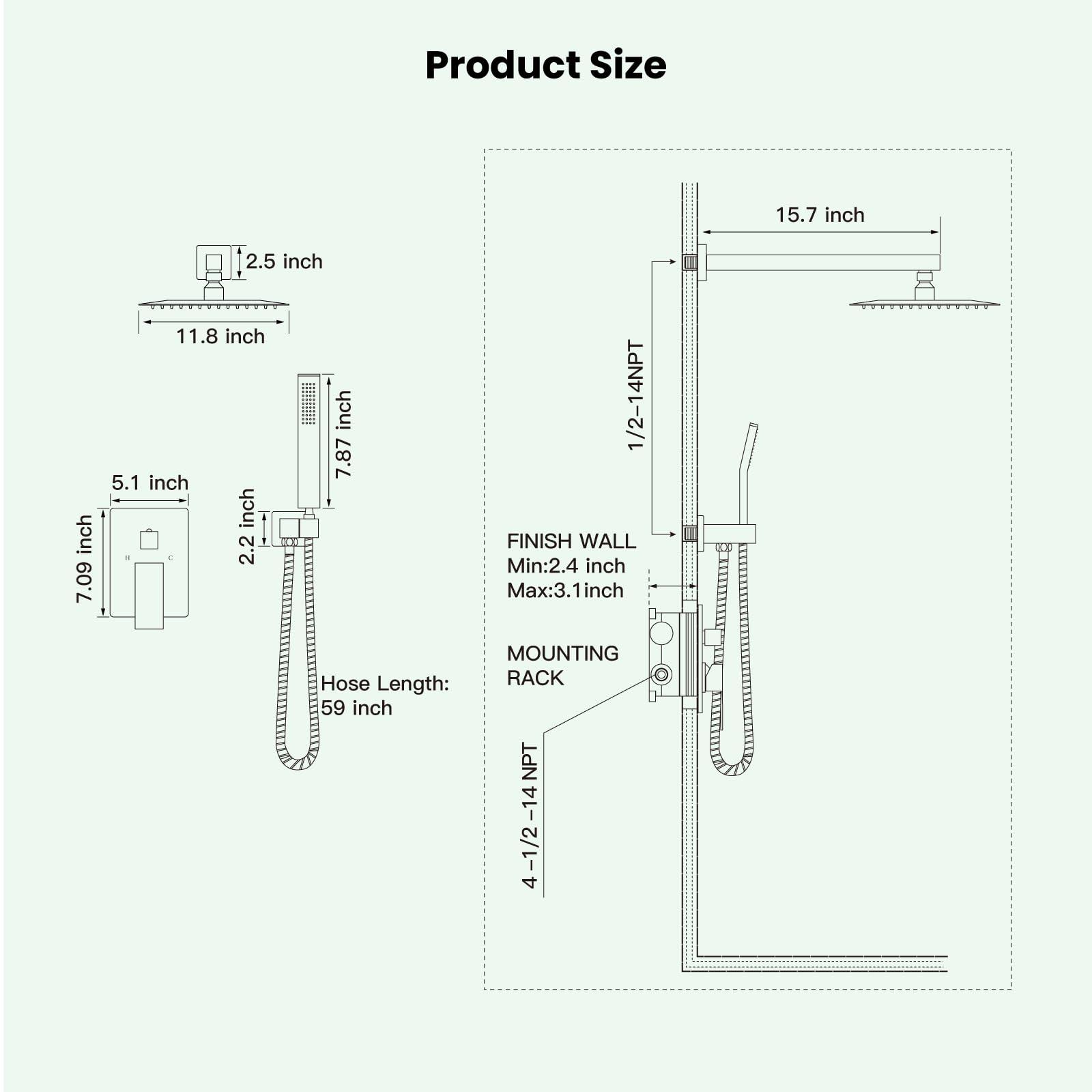 Gotonovo 59-inch hose allows flexible cleaning and rinsing access