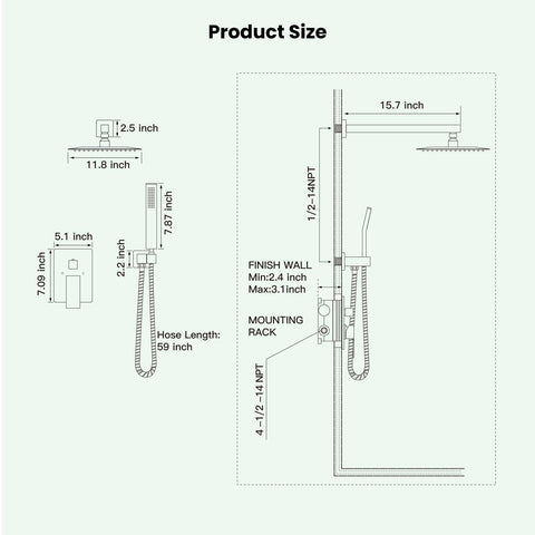Gotonovo 59-inch hose allows flexible cleaning and rinsing access