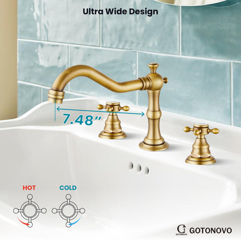 Gotonovo cross handle detail reveals ceramic cartridge and smooth operation.