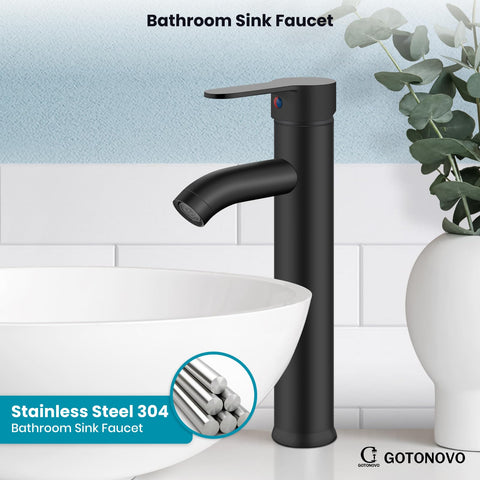 gotonovo Bathroom faucet matte black finish for modern style and fingerprint resistance